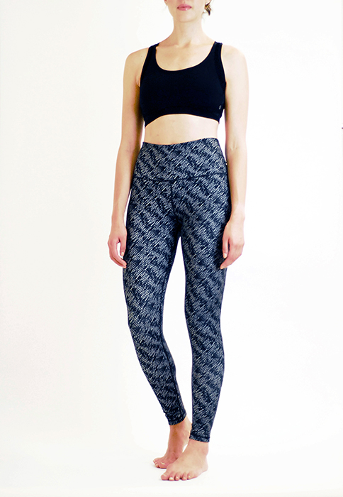 High Waisted Legging with Stripe Print